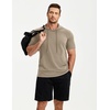 image:imageJMIERR Mens Short Sleeve Hoodie Lightweight Hooded Tshirts with Pocket  Lightweight material Kangaroo pocket Loose fit Athletic and casual Workout Gym Vocation SummerKhaki