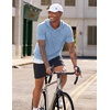 image:imageJMIERR Mens Short Sleeve Hoodie Lightweight Hooded Tshirts with Pocket  Lightweight material Kangaroo pocket Loose fit Athletic and casual Workout Gym Vocation SummerBaby Blue