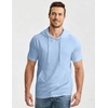 image:imageJMIERR Mens Short Sleeve Hoodie Lightweight Hooded Tshirts with Pocket  Lightweight material Kangaroo pocket Loose fit Athletic and casual Workout Gym Vocation SummerBaby Blue