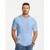 image:imageJMIERR Mens Short Sleeve Hoodie Lightweight Hooded Tshirts with Pocket  Lightweight material Kangaroo pocket Loose fit Athletic and casual Workout Gym Vocation SummerBaby Blue