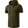 image:imageJMIERR Mens Short Sleeve Hoodie Lightweight Hooded Tshirts with Pocket  Lightweight material Kangaroo pocket Loose fit Athletic and casual Workout Gym Vocation SummerArmy Green