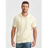 image:imageJMIERR Mens Short Sleeve Hoodie Lightweight Hooded Tshirts with Pocket  Lightweight material Kangaroo pocket Loose fit Athletic and casual Workout Gym Vocation SummerCream