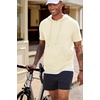 image:imageJMIERR Mens Short Sleeve Hoodie Lightweight Hooded Tshirts with Pocket  Lightweight material Kangaroo pocket Loose fit Athletic and casual Workout Gym Vocation SummerCream