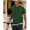image:imageJMIERR Mens Short Sleeve Hoodie Lightweight Hooded Tshirts with Pocket  Lightweight material Kangaroo pocket Loose fit Athletic and casual Workout Gym Vocation SummerDark Green