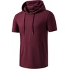 image:imageJMIERR Mens Short Sleeve Hoodie Lightweight Hooded Tshirts with Pocket  Lightweight material Kangaroo pocket Loose fit Athletic and casual Workout Gym Vocation SummerRed