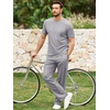 image:imageJMIERR Mens 2 Piece Set Short Sleeve Shirts and Pants Summer Textured Suits  Crewneck T Shirts Drawstring Pants Pockets Sportwear Vacation Athletic Cruise Beach CasualLight Grey