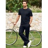 image:imageJMIERR Mens 2 Piece Set Short Sleeve Shirts and Pants Summer Textured Suits  Crewneck T Shirts Drawstring Pants Pockets Sportwear Vacation Athletic Cruise Beach CasualNavy Blue