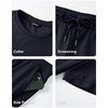 image:imageJMIERR Mens 2 Piece Set Short Sleeve Shirts and Pants Summer Textured Suits  Crewneck T Shirts Drawstring Pants Pockets Sportwear Vacation Athletic Cruise Beach CasualNavy Blue