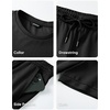 image:imageJMIERR Mens 2 Piece Set Short Sleeve Shirts and Pants Summer Textured Suits  Crewneck T Shirts Drawstring Pants Pockets Sportwear Vacation Athletic Cruise Beach CasualBlack