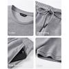 image:imageJMIERR Mens 2 Piece Set Short Sleeve Shirts and Pants Summer Textured Suits  Crewneck T Shirts Drawstring Pants Pockets Sportwear Vacation Athletic Cruise Beach CasualLight Grey