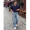 image:imageJMIERR Mens Baggy Jeans Wide Leg Y2K Loose Fit Denim Pants  Vintage Relaxed Loose Fit Stretch Straight Leg Skater Streetwear 5 Pockets Casual Carpenter Jean Hip HopLight Washed Blue