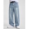 image:imageJMIERR Mens Baggy Jeans Wide Leg Y2K Loose Fit Denim Pants  Vintage Relaxed Loose Fit Stretch Straight Leg Skater Streetwear 5 Pockets Casual Carpenter Jean Hip HopLight Washed Blue