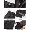 image:imageJMIERR Mens Baggy Jeans Wide Leg Y2K Loose Fit Denim Pants  Vintage Relaxed Loose Fit Stretch Straight Leg Skater Streetwear 5 Pockets Casual Carpenter Jean Hip HopDark Grey