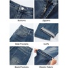 image:imageJMIERR Mens Baggy Jeans Wide Leg Y2K Loose Fit Denim Pants  Vintage Relaxed Loose Fit Stretch Straight Leg Skater Streetwear 5 Pockets Casual Carpenter Jean Hip HopBlue