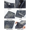 image:imageJMIERR Mens Baggy Jeans Wide Leg Y2K Loose Fit Denim Pants  Vintage Relaxed Loose Fit Stretch Straight Leg Skater Streetwear 5 Pockets Casual Carpenter Jean Hip HopRetro Blue