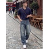 image:imageJMIERR Mens Baggy Jeans Wide Leg Y2K Loose Fit Denim Pants  Vintage Relaxed Loose Fit Stretch Straight Leg Skater Streetwear 5 Pockets Casual Carpenter Jean Hip HopRetro Blue