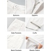 image:imageJMIERR Mens Baggy Jeans Wide Leg Y2K Loose Fit Denim Pants  Vintage Relaxed Loose Fit Stretch Straight Leg Skater Streetwear 5 Pockets Casual Carpenter Jean Hip HopWhite
