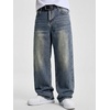 image:imageJMIERR Mens Baggy Jeans Wide Leg Y2K Loose Fit Denim Pants  Vintage Relaxed Loose Fit Stretch Straight Leg Skater Streetwear 5 Pockets Casual Carpenter Jean Hip HopRetro Blue