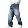 image:imageJMIERR Mens Baggy Jeans Wide Leg Y2K Loose Fit Denim Pants  Vintage Relaxed Loose Fit Stretch Straight Leg Skater Streetwear 5 Pockets Casual Carpenter Jean Hip HopBlue