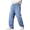 image:imageJMIERR Mens Baggy Jeans Wide Leg Y2K Loose Fit Denim Pants  Vintage Relaxed Loose Fit Stretch Straight Leg Skater Streetwear 5 Pockets Casual Carpenter Jean Hip HopBeau Blue