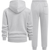 image:imageJMIERR Mens Hoodie Jogger Pants Set Fleece Lined Zip Up Two Piece Tracksuit  Fleecelined warmth fullzip hoodie jogger pants set kangaroo pocket leather zipper pull ribbed cuffs and hemLight Grey