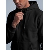image:imageJMIERR Mens Hoodie Jogger Pants Set Fleece Lined Zip Up Two Piece Tracksuit  Fleecelined warmth fullzip hoodie jogger pants set kangaroo pocket leather zipper pull ribbed cuffs and hemBlack