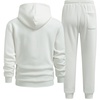image:imageJMIERR Mens Hoodie Jogger Pants Set Fleece Lined Zip Up Two Piece Tracksuit  Fleecelined warmth fullzip hoodie jogger pants set kangaroo pocket leather zipper pull ribbed cuffs and hemWhite
