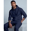 image:imageJMIERR Mens Hoodie Jogger Pants Set Fleece Lined Zip Up Two Piece Tracksuit  Fleecelined warmth fullzip hoodie jogger pants set kangaroo pocket leather zipper pull ribbed cuffs and hemNavy Blue