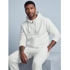 image:imageJMIERR Mens Hoodie Jogger Pants Set Fleece Lined Zip Up Two Piece Tracksuit  Fleecelined warmth fullzip hoodie jogger pants set kangaroo pocket leather zipper pull ribbed cuffs and hemWhite