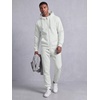 image:imageJMIERR Mens Hoodie Jogger Pants Set Fleece Lined Zip Up Two Piece Tracksuit  Fleecelined warmth fullzip hoodie jogger pants set kangaroo pocket leather zipper pull ribbed cuffs and hemWhite