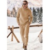 image:imageJMIERR Mens Sweatsuit 2 Piece Hoodie Tracksuit Jogger Set  Soft Fleece Lining Outfits Machine Wash Kangaroo Pocket Sweatshirt Drawstring Waist Sweatpants Fall Winter Matching SetsBeige