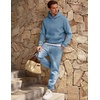 image:imageJMIERR Mens Sweatsuit 2 Piece Hoodie Tracksuit Jogger Set  Soft Fleece Lining Outfits Machine Wash Kangaroo Pocket Sweatshirt Drawstring Waist Sweatpants Fall Winter Matching SetsSky Blue