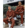 image:imageJMIERR Mens Sweatsuit 2 Piece Hoodie Tracksuit Jogger Set  Soft Fleece Lining Outfits Machine Wash Kangaroo Pocket Sweatshirt Drawstring Waist Sweatpants Fall Winter Matching SetsCaramel