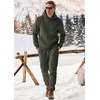 image:imageJMIERR Mens Sweatsuit 2 Piece Hoodie Tracksuit Jogger Set  Soft Fleece Lining Outfits Machine Wash Kangaroo Pocket Sweatshirt Drawstring Waist Sweatpants Fall Winter Matching SetsMoss Green