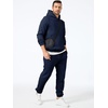 image:imageJMIERR Mens Sweatsuit 2 Piece Hoodie Tracksuit Jogger Set  Soft Fleece Lining Outfits Machine Wash Kangaroo Pocket Sweatshirt Drawstring Waist Sweatpants Fall Winter Matching SetsNavy Blue