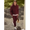 image:imageJMIERR Mens Sweatsuit 2 Piece Hoodie Tracksuit Jogger Set  Soft Fleece Lining Outfits Machine Wash Kangaroo Pocket Sweatshirt Drawstring Waist Sweatpants Fall Winter Matching SetsRed