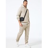 image:imageJMIERR Mens Sweatsuit 2 Piece Hoodie Tracksuit Jogger Set  Soft Fleece Lining Outfits Machine Wash Kangaroo Pocket Sweatshirt Drawstring Waist Sweatpants Fall Winter Matching SetsCream