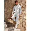 image:imageJMIERR Mens Sweatsuit 2 Piece Hoodie Tracksuit Jogger Set  Soft Fleece Lining Outfits Machine Wash Kangaroo Pocket Sweatshirt Drawstring Waist Sweatpants Fall Winter Matching SetsLight Grey