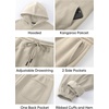 image:imageJMIERR Mens Sweatsuit 2 Piece Hoodie Tracksuit Jogger Set  Soft Fleece Lining Outfits Machine Wash Kangaroo Pocket Sweatshirt Drawstring Waist Sweatpants Fall Winter Matching SetsCream