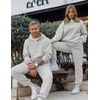 image:imageJMIERR Mens Sweatsuit 2 Piece Hoodie Tracksuit Jogger Set  Soft Fleece Lining Outfits Machine Wash Kangaroo Pocket Sweatshirt Drawstring Waist Sweatpants Fall Winter Matching SetsLight Grey