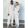 image:imageJMIERR Mens Sweatsuit 2 Piece Hoodie Tracksuit Jogger Set  Soft Fleece Lining Outfits Machine Wash Kangaroo Pocket Sweatshirt Drawstring Waist Sweatpants Fall Winter Matching SetsWhite
