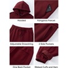 image:imageJMIERR Mens Sweatsuit 2 Piece Hoodie Tracksuit Jogger Set  Soft Fleece Lining Outfits Machine Wash Kangaroo Pocket Sweatshirt Drawstring Waist Sweatpants Fall Winter Matching SetsRed