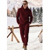 image:imageJMIERR Mens Sweatsuit 2 Piece Hoodie Tracksuit Jogger Set  Soft Fleece Lining Outfits Machine Wash Kangaroo Pocket Sweatshirt Drawstring Waist Sweatpants Fall Winter Matching SetsRed