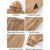 image:imageJMIERR Mens Sweatsuit 2 Piece Hoodie Tracksuit Jogger Set  Soft Fleece Lining Outfits Machine Wash Kangaroo Pocket Sweatshirt Drawstring Waist Sweatpants Fall Winter Matching SetsBeige