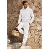 image:imageJMIERR Mens Sweatsuit 2 Piece Hoodie Tracksuit Jogger Set  Soft Fleece Lining Outfits Machine Wash Kangaroo Pocket Sweatshirt Drawstring Waist Sweatpants Fall Winter Matching SetsWhite