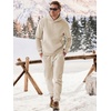 image:imageJMIERR Mens Sweatsuit 2 Piece Hoodie Tracksuit Jogger Set  Soft Fleece Lining Outfits Machine Wash Kangaroo Pocket Sweatshirt Drawstring Waist Sweatpants Fall Winter Matching SetsCream