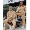 image:imageJMIERR Mens Sweatsuit 2 Piece Hoodie Tracksuit Jogger Set  Soft Fleece Lining Outfits Machine Wash Kangaroo Pocket Sweatshirt Drawstring Waist Sweatpants Fall Winter Matching SetsBeige