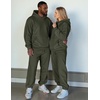 image:imageJMIERR Mens Sweatsuit 2 Piece Hoodie Tracksuit Jogger Set  Soft Fleece Lining Outfits Machine Wash Kangaroo Pocket Sweatshirt Drawstring Waist Sweatpants Fall Winter Matching SetsMoss Green
