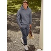 image:imageJMIERR Mens Sweatsuit 2 Piece Hoodie Tracksuit Jogger Set  Soft Fleece Lining Outfits Machine Wash Kangaroo Pocket Sweatshirt Drawstring Waist Sweatpants Fall Winter Matching SetsMedium Grey