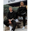 image:imageJMIERR Mens Sweatsuit 2 Piece Hoodie Tracksuit Jogger Set  Soft Fleece Lining Outfits Machine Wash Kangaroo Pocket Sweatshirt Drawstring Waist Sweatpants Fall Winter Matching SetsBlack